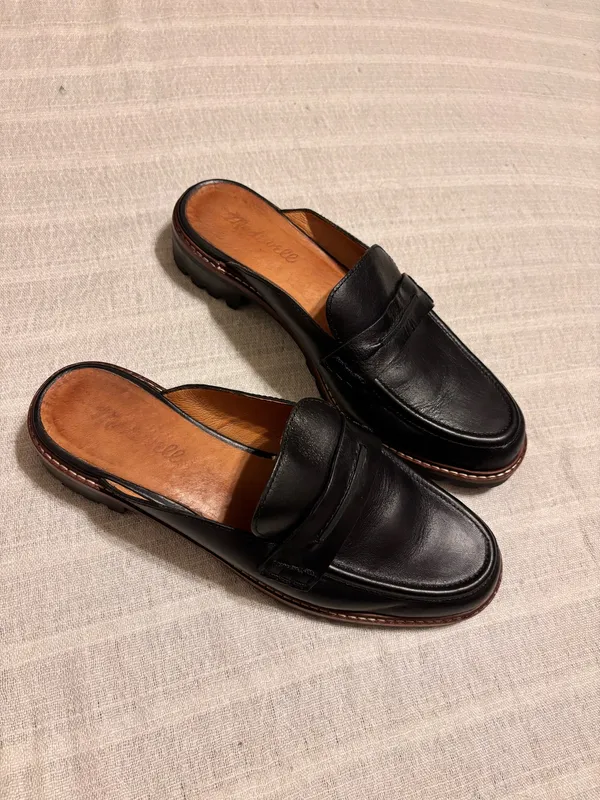 Madewell Mule Loafers the Corinne Lugsole Black Leather - Image 3