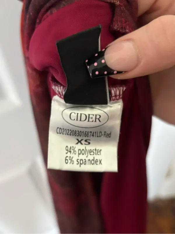 CIDER Red Paisley Mesh Halter Maxi Dress XS Y2K - Image 9