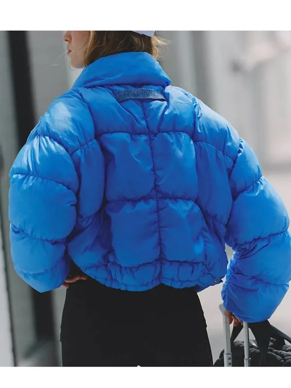 Free People In A Bubble Puffer Jacket in Riviera Blue - Image 3