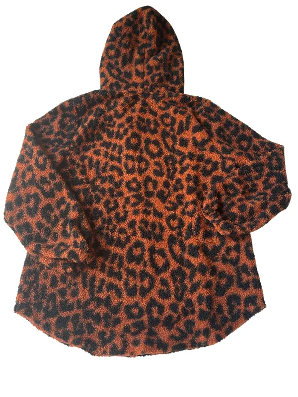 LOFT leopard print sherpa hoodie - Image 8