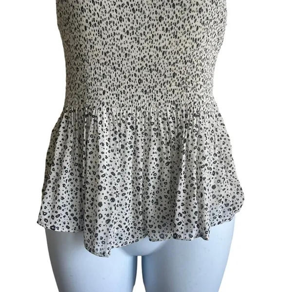 Lush‎ Women Crop Top XS Animal Print Babydoll Smock Bodice Coquette Flirty Y2K - Image 6