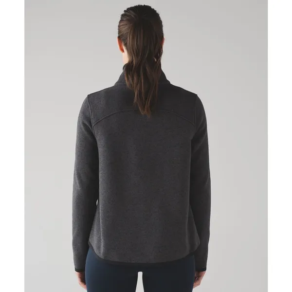 Lululemon Its Fleecing Cold Zip Up Jacket Women’s Sz 6 Heathered Black Fleece - Image 2