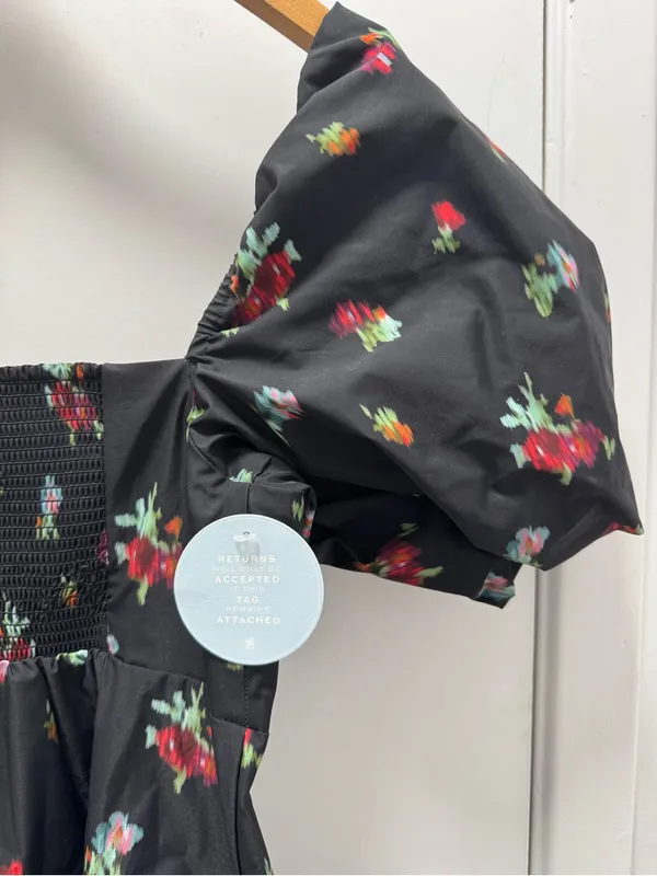 Hill House Matilda Black Ikat Floral Dress Size XS NWT - Image 7