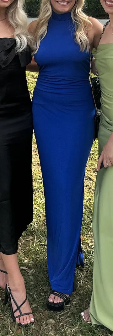 Lulus Regal Entrance Cobalt Blue Backless Maxi Dress - Image 4
