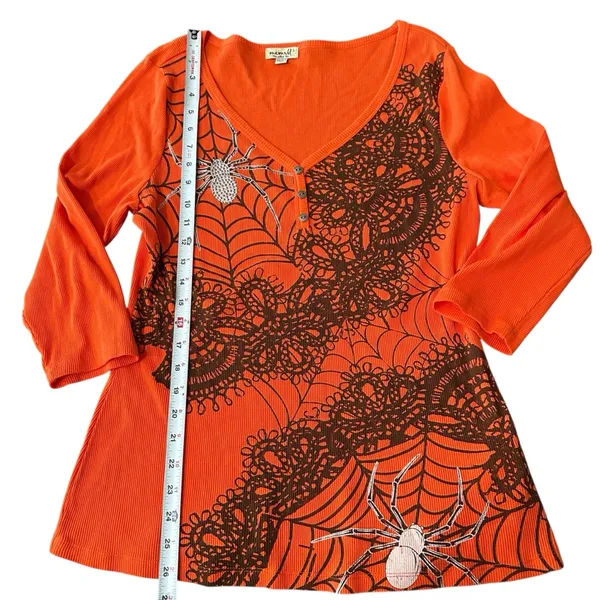 Oneworld‎ ladies halloween spider orange sleeve size large EUC - Image 2