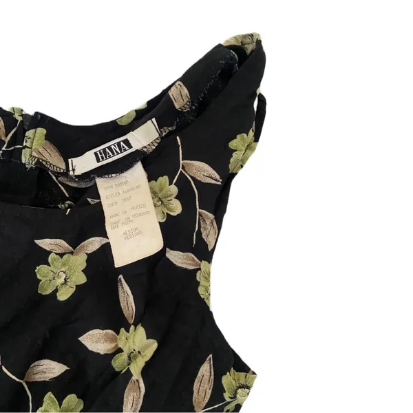 Vintage 90s Black Floral Hawaiian Mini Sun Dress 🔥 - Image 3