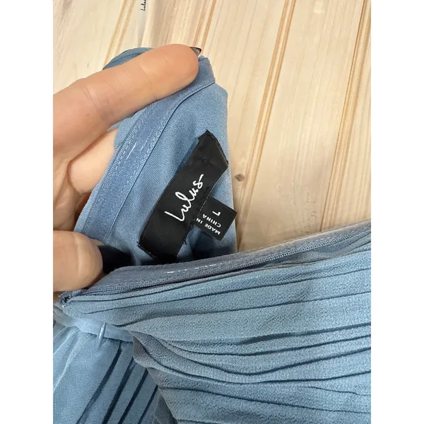 NWOT Lulus Seriously Sensational Light Blue Strapless Tiered Maxi Dress Size L - Image 8