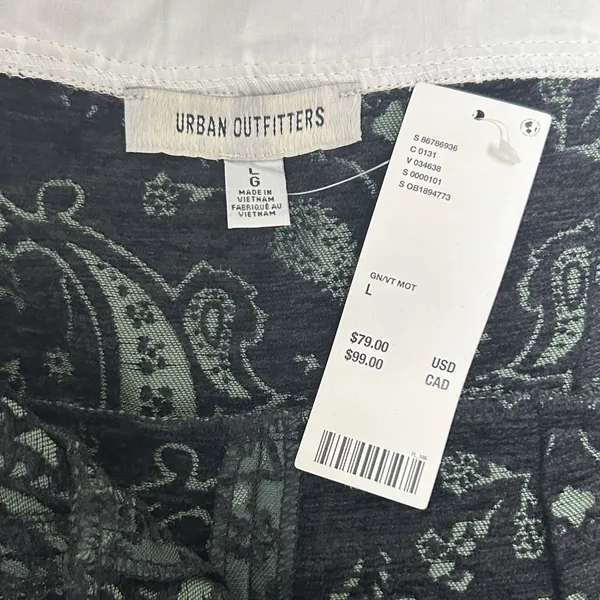 Urban Outfitters White Green Black Antoinette Strapless Brocade Paisley Romper - Image 9