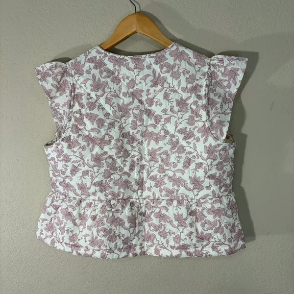&Merci Quilted Vest Womens Sz M Pink Florals Boho Peasant Cottagecore Casual - Image 7