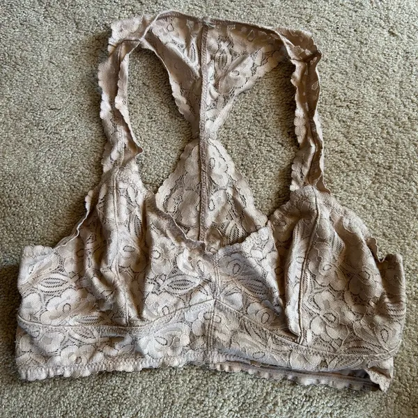 Lace Racerback Bralette Duo in Slate Gray and Nude - Image 2