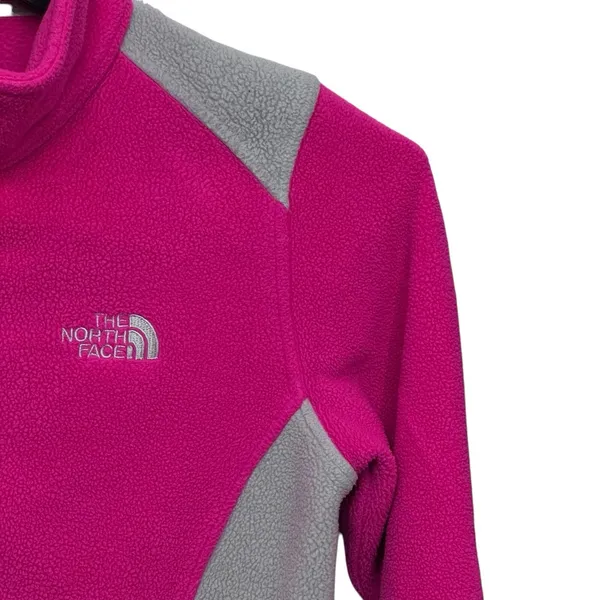 The North Face Jacket Womens Size‎ Small Pink Gray Fleece Full Zip Pockets - Image 3