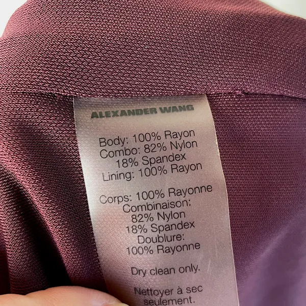 Alexander Wang T by women’s burgundy mesh inset fitted knit dress size small S - Image 12