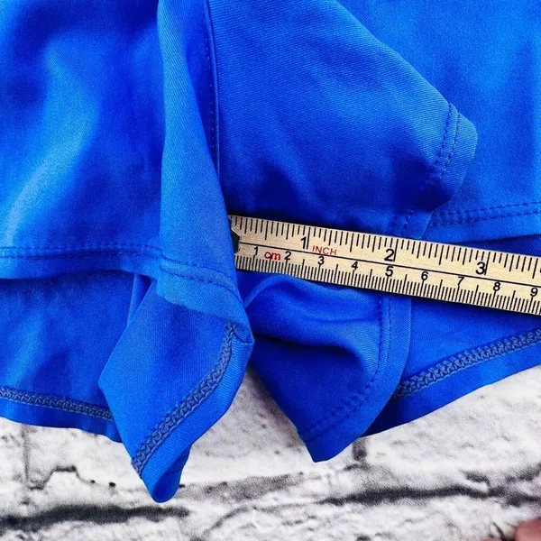 Nike Shorts Womens Large Blue Double Lined High Rise Swoosh Logo Athletic - Image 8