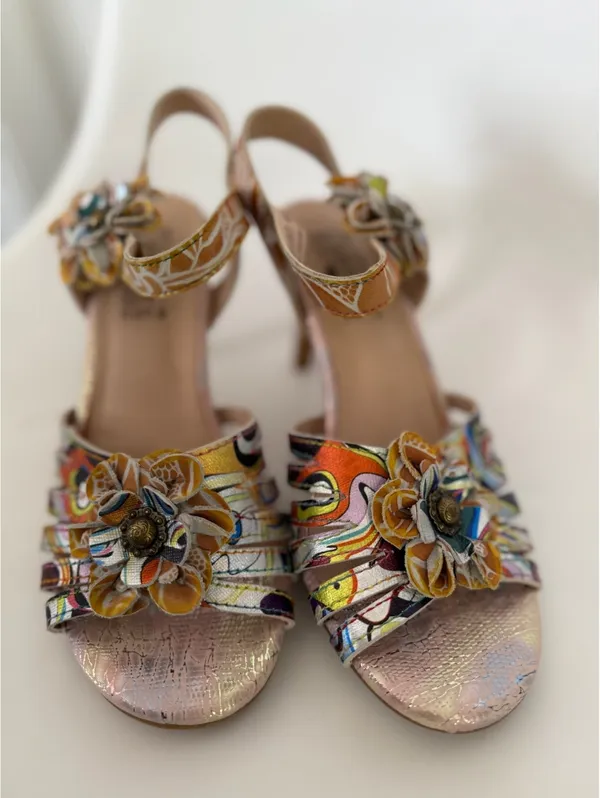 ***SALE!!!*** Multicolor floral high heel sandals - Image 2