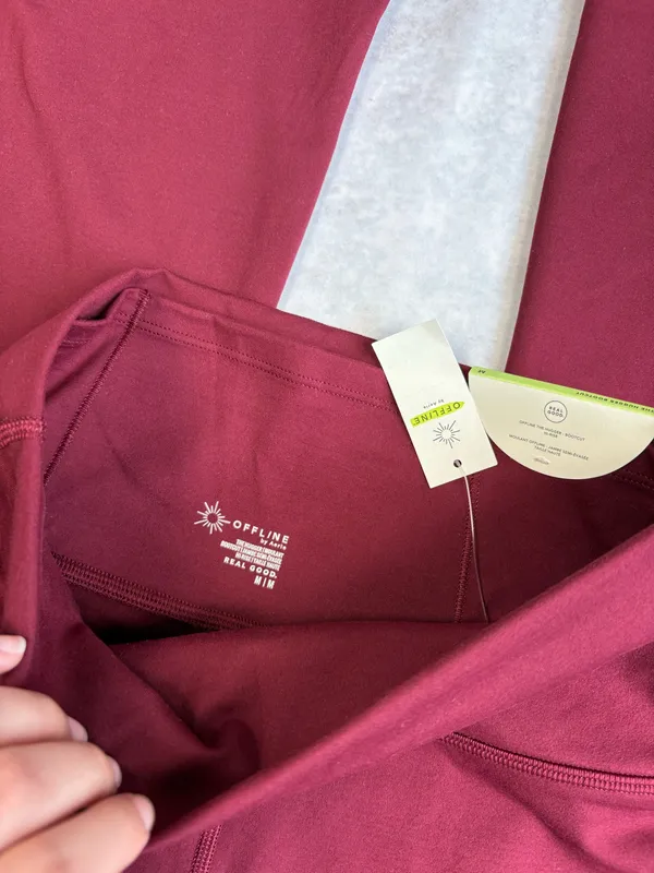 Aerie Offline Burgundy Flare Leggings (So Flattering) - Image 3