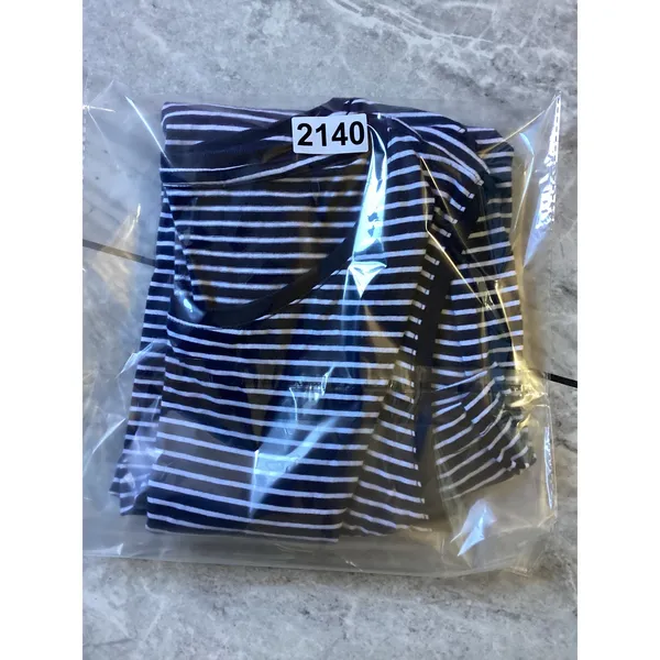 Pact Organic Cotton Striped Tank Top Navy Blue White XXL Sleeveless Crew Neck - Image 6