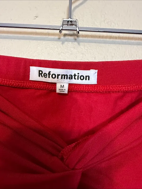 Reformation RYLAN Red Knot‎ Front Midi Skirt Size Medium - Image 6