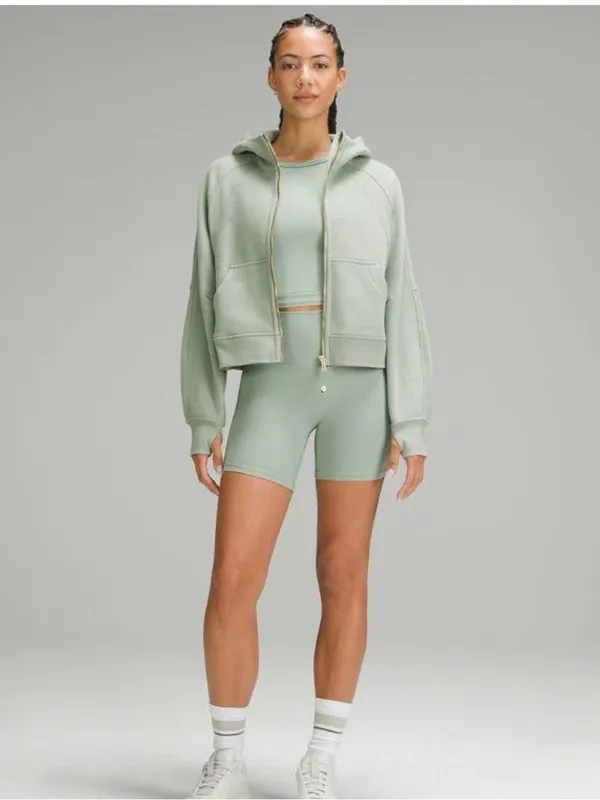 Lululemon Oversized Full-Zip Hoodie Scuba size xs/s in green/gold - Image 4