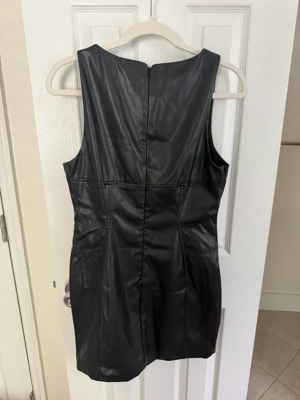 Salty Faux Leather Mini Dress - Image 2