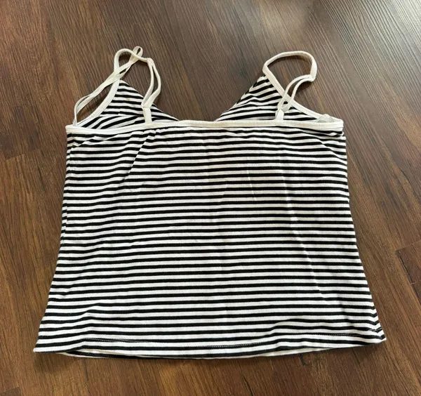 Gap TeeCo Women’s Vintage Black White Stripe Adjustable Tank - Image 3