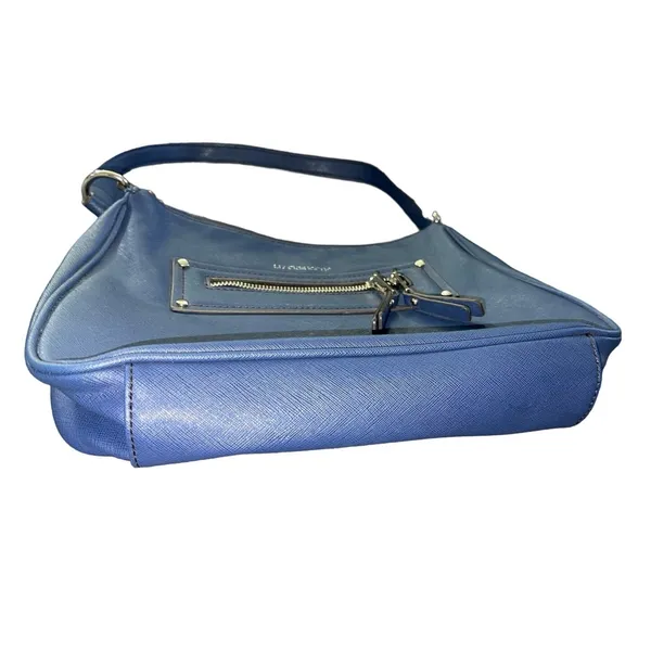 Liz Claiborne Blue Shoulder Bag Purse Minimalist Preppy Chic Vintage Staple - Image 3