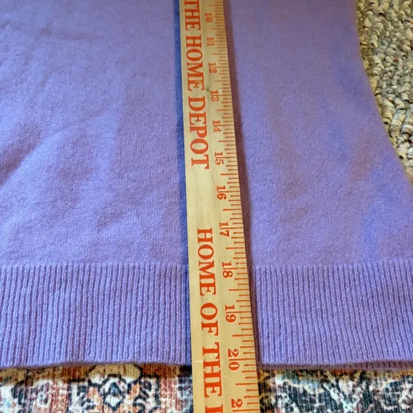 100% Cashmere Alex Marie Sweater Medium Purple V-Neck Long Sleeve Pullover - Image 7
