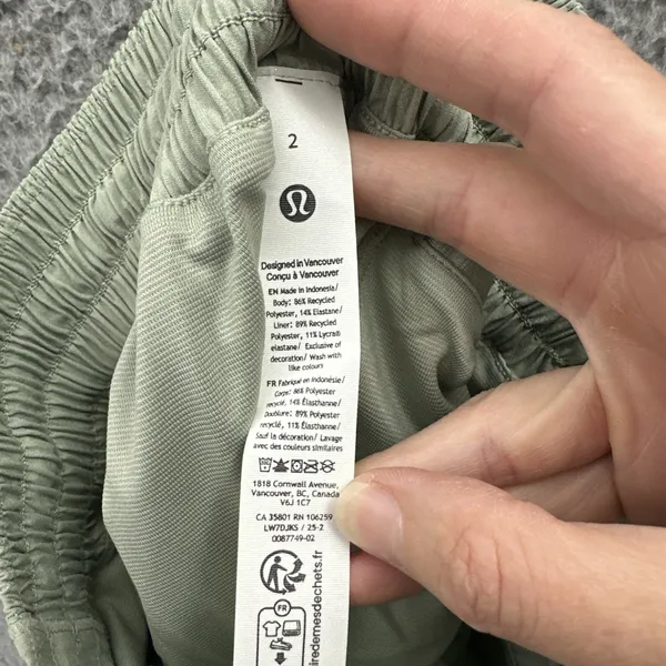 NWT‎ Lululemon Hotty Hot High Rise Shorts 4" Fog Green Lined Athletic Women's 2 - Image 5