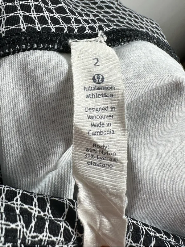 Lululemon Wunder Under Pant III Fall Net White Black‎ Leggings Size 2 - Image 9
