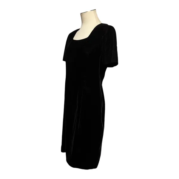 Talbots Short Sleeve Mini Dress Black Velvet 10 - Image 3