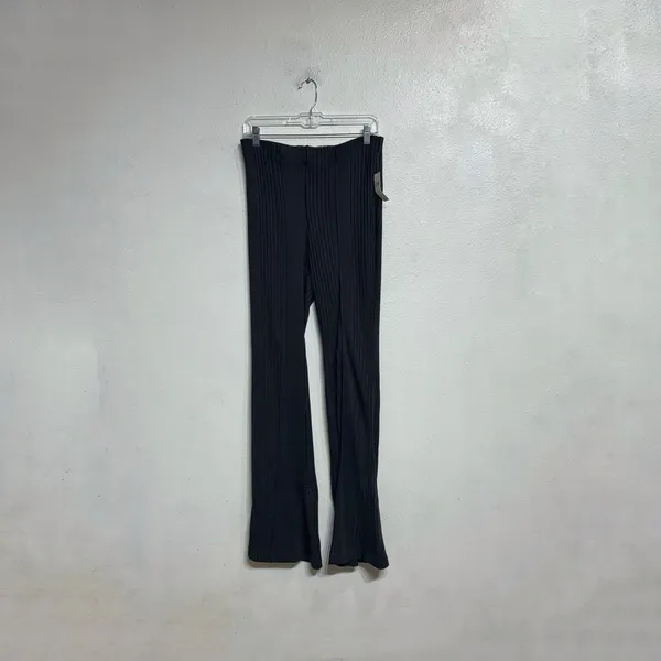 Anthropologie Maeve Black Ribbed Flare Leggings Sz M NWT - Image 2