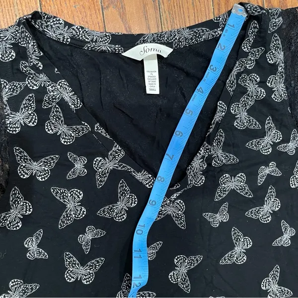 Soma Black Butterfly Pattern Tank Top - Image 2