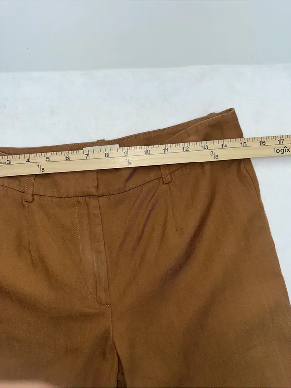 Sézane Paris Wide Leg Pants Brown Camel Size 38 US 6 Lyocell Blend Cuffed Hem⁠ - Image 7