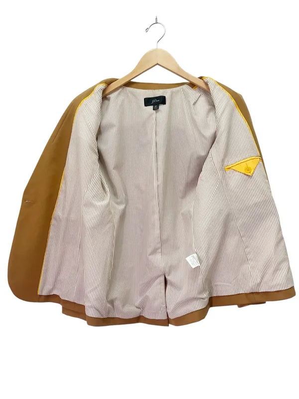 J. Crew Parke Blazer Sz 8P Camel Brown Wool Stretch One Button Career Jacket - Image 4