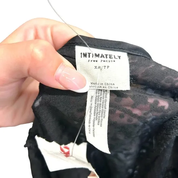 Free People Intimately Black‎ Burnout Velvet Slip Dress Size XS - Image 7