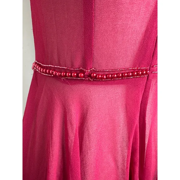 Vintage Beaded Mesh Keyhole Mini Dress - Y2K Fairycore Whimsygoth Read - Image 6