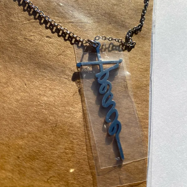 💎🩶 NWT “Peace” Monogram Cross Silver Tone Metal Necklace 🩶💎 - Image 8