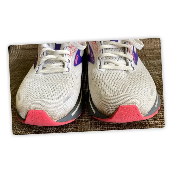 Brooks Womens Ghost 14 1203561B192 White/Purple Running Shoes Sneakers Size 10 B - Image 6