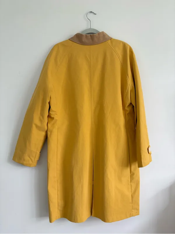 Issac Mizrahi x Target Longline Trench Coat Corduroy Collar Yellow Size XL - Image 2