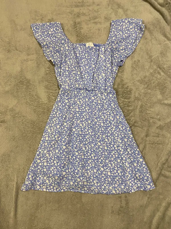 Sienna Sky Pastel Blue Ditsy Floral Mini Summer Dress - Image 2