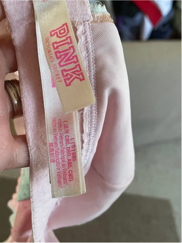 Women's PINK Victoria's Secret Bralette L Pink Green - Image 3