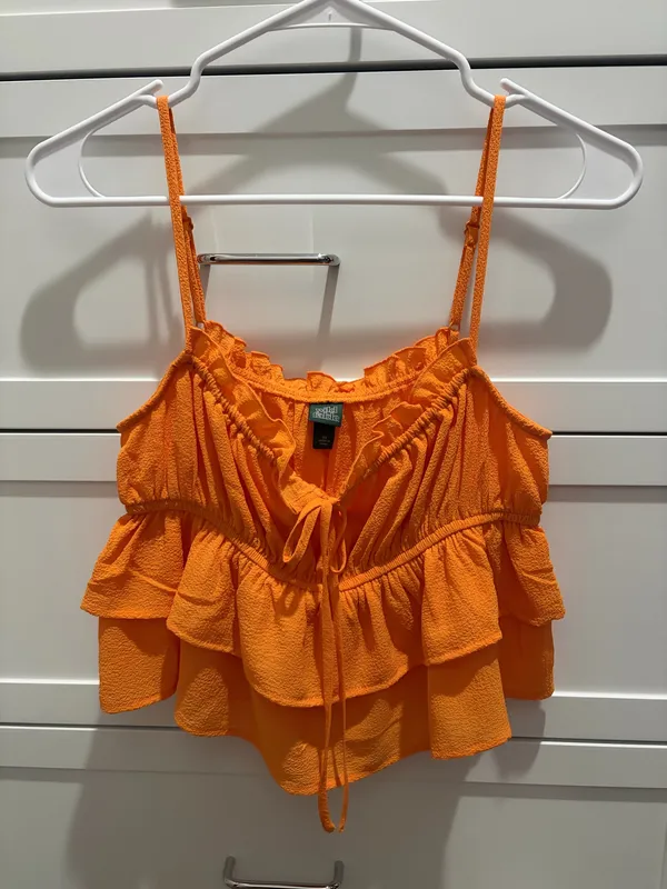 Wild Fable Target Orange Ruffle Tank Top - Image 2