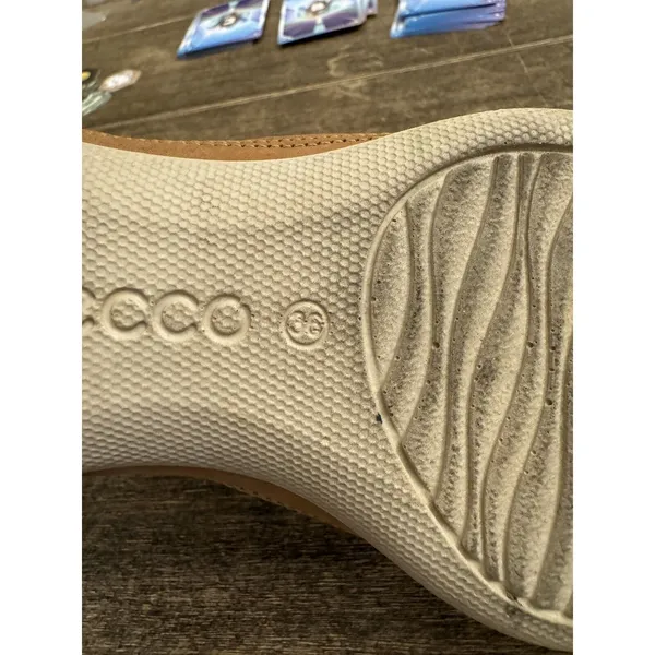 Ecco‎ Flash Sandals Women 7M Shoes Brown Purple Leather T-Strap Slingback Thong - Image 6