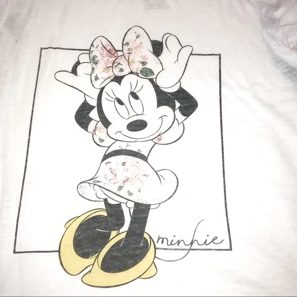 Disney medium Minnie Burnout T-shirt w/side slits - Image 4