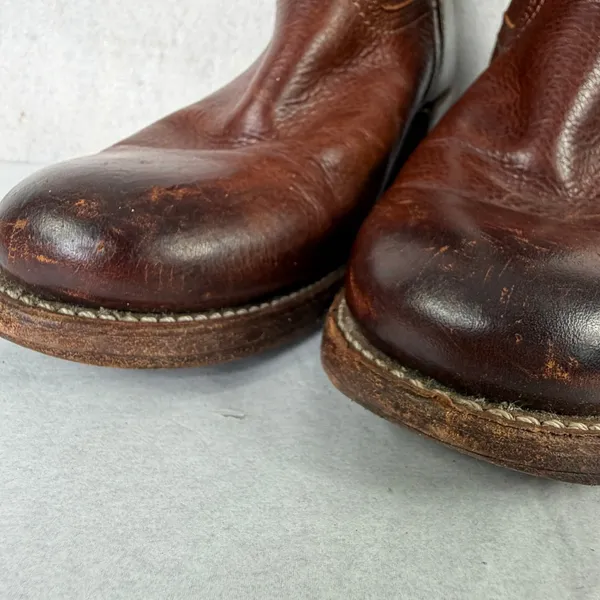 Vintage Frye Campus 14L Tall Boots Pebbled Leather Cognac Brown‎ Women's 9.5M - Image 14
