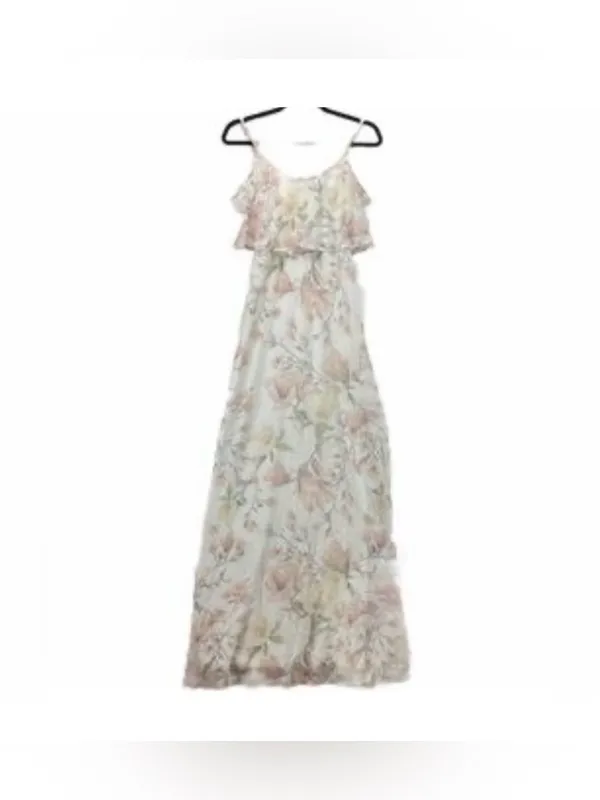 Show Me Your MuMu White Floral Cold-Shoulder Maxi Dress Size S - Image 3