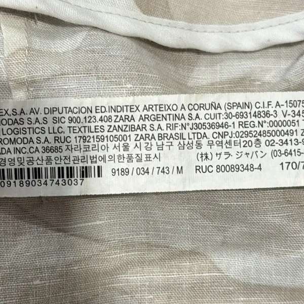 Zara Linen Blend Camo True Wrap Mini Cargo Skirt 9189/034/743 Medium Beige White - Image 9