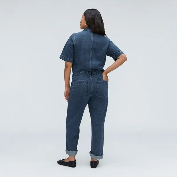 Everlane The Supersoft Jean Coveralls Size‎ 2 Denim Short Sleeve Jumpsuit - Image 4