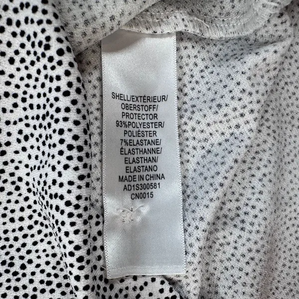 Adrianna Papell Dotted Short Sleeve Blouse Women's Medium Ruffle Collar White - Image 7