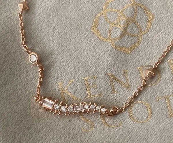 NEW Kendra Scott Kim Pendant Necklace Caterpillar Gold Layering Necklace NWOT - Image 5