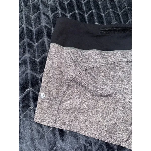 Lululemon Women's Run Time Shorts Athletic with Liner Black Gray Size 6 - Image 2